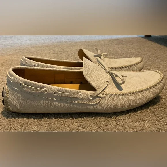 Louis Vuitton Loafers Grey Monogram [Box & Dust-bag Included]